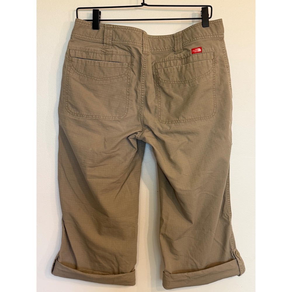 The North Face Womens Khaki Ripstop Capri Pants AU4Q Tan Hiking Size 10 Regular - Picture 2 of 9